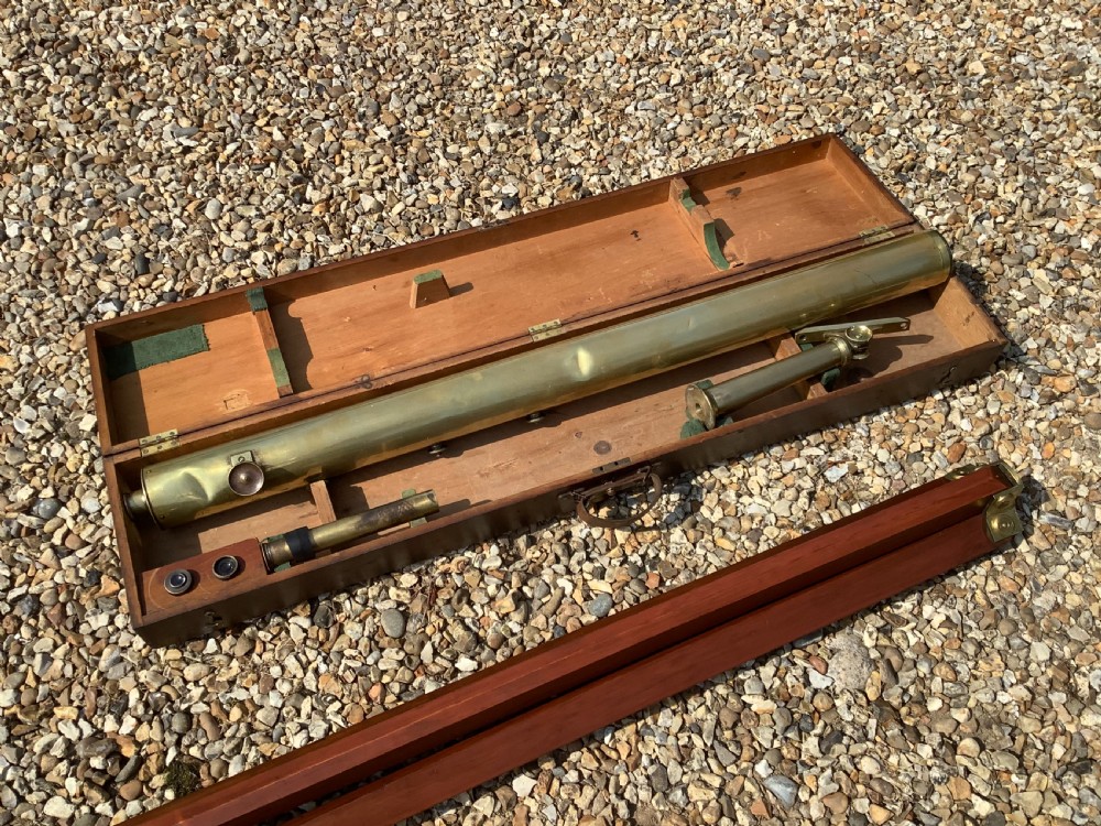 A large brass London made telescope View X
