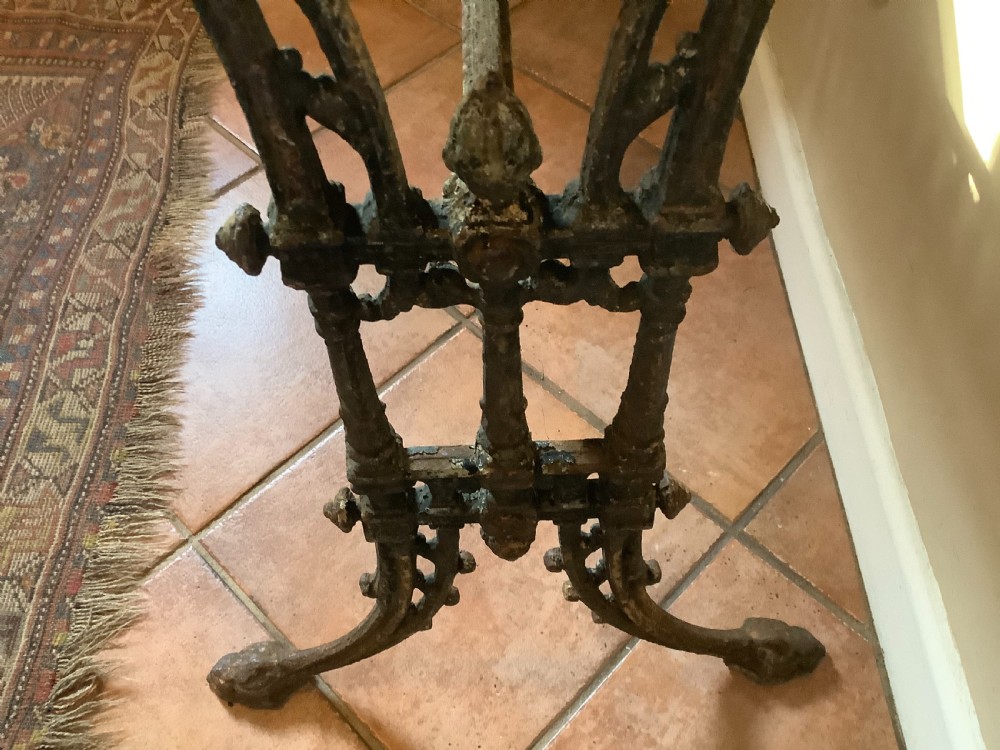 An English marble topped garden console table. View VII