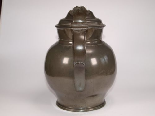 ANTIQUE ENGLISH PEWTER HALF GALLON SPOUTED ALE JUG CIRCA 1850 - ADDITIONAL PHOTO 3