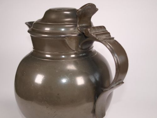 ANTIQUE ENGLISH PEWTER HALF GALLON SPOUTED ALE JUG CIRCA 1850 - ADDITIONAL PHOTO 7