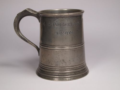 antique english pewter 1 pint measure by w mckenzie of birmingham 18251841 - CATEGORY: ANTIQUE JUGS - DATED 