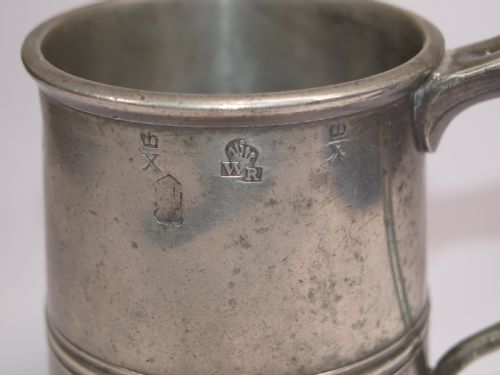 ANTIQUE ENGLISH PEWTER 1 PINT MEASURE BY W MCKENZIE OF BIRMINGHAM 18251841 - ADDITIONAL PHOTO 5