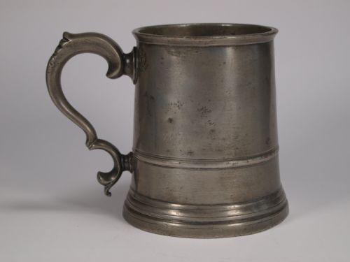 antique english pewter 1 pint measure by j h mortimer of exeter died 1836 - CATEGORY: ANTIQUE JUGS - DATED 