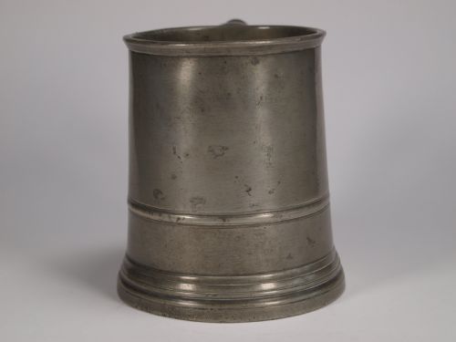 ANTIQUE ENGLISH PEWTER 1 PINT MEASURE BY J H MORTIMER OF EXETER DIED 1836 - ADDITIONAL PHOTO 1