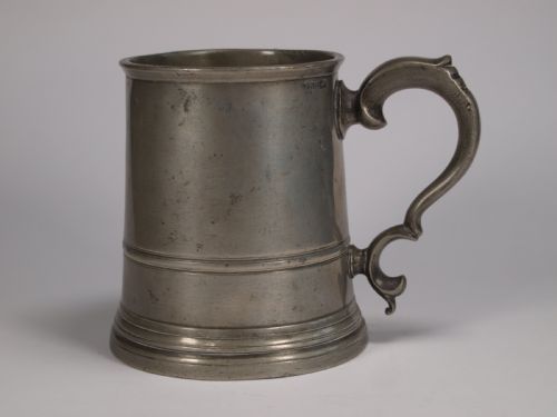 ANTIQUE ENGLISH PEWTER 1 PINT MEASURE BY J H MORTIMER OF EXETER DIED 1836 - ADDITIONAL PHOTO 2