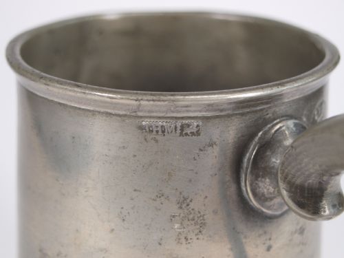 ANTIQUE ENGLISH PEWTER 1 PINT MEASURE BY J H MORTIMER OF EXETER DIED 1836 - ADDITIONAL PHOTO 4