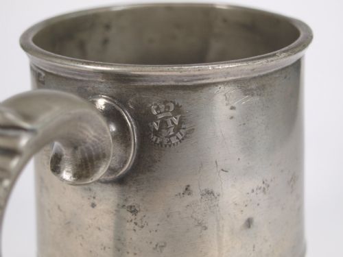 ANTIQUE ENGLISH PEWTER 1 PINT MEASURE BY J H MORTIMER OF EXETER DIED 1836 - ADDITIONAL PHOTO 5