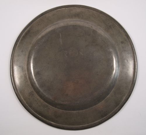 ANTIQUE ENGLISH PEWTER PLAIN RIM PLATE BY WATTS HARTON OF LONDON 18361863 - ADDITIONAL PHOTO 1