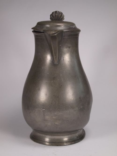 ANTIQUE FLEMISH PEWTER SPOUTED FLAGON GOOD BRUSSELS MARKS LARGE DISPLAY ITEM - ADDITIONAL PHOTO 1