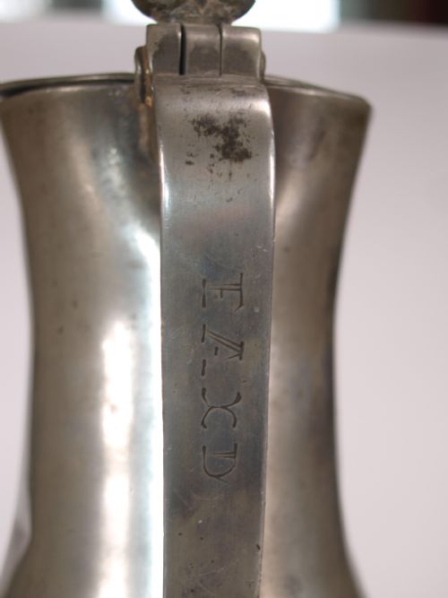 ANTIQUE JERSEY PEWTER MEASURE 1 POT CAPACITY BY JOHN DE ST CROIX - ADDITIONAL PHOTO 6