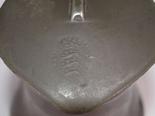 ANTIQUR JERSEY PEWTER 1 QUART MEASURE BY JOHN DE ST CROIX - ADDITIONAL PHOTO 5