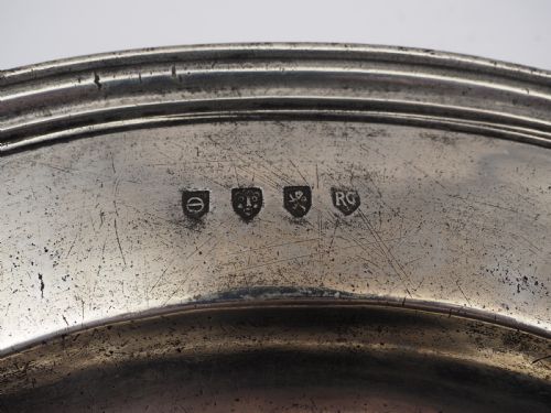 ANTIQUE ENGLISH PEWTER 16IN MULTIPLE REED DISH BY ROBERT GARRATT 16951734 - ADDITIONAL PHOTO 2