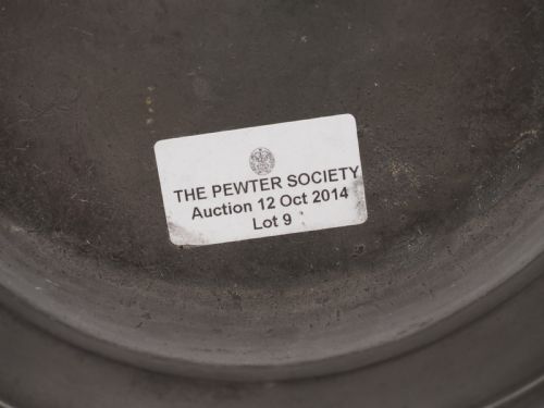ANTIQUE ENGLISH PEWTER 9IN PLAIN RIM DEEP PLATE BY FRANCIS PIGGOTT 17361784 - ADDITIONAL PHOTO 3