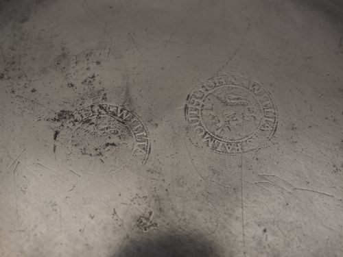 ANTIQUE ENGLISH PEWTER 9IN PLAIN RIM PLATE BY JOHN WILLIAMS FALMOUTH 17371761 - ADDITIONAL PHOTO 3