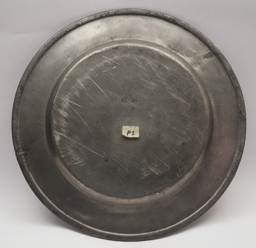 ANTIQUE ENGLISH PEWTER 9IN PLAIN RIM PLATE BY JOHN OSBORN II 1785 - ADDITIONAL PHOTO 1