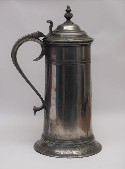 ANTIQUE ENGLISH PEWTER SPIRE FLAGON BY JOHN NEWHAM DATED 1726 - ADDITIONAL PHOTO 2