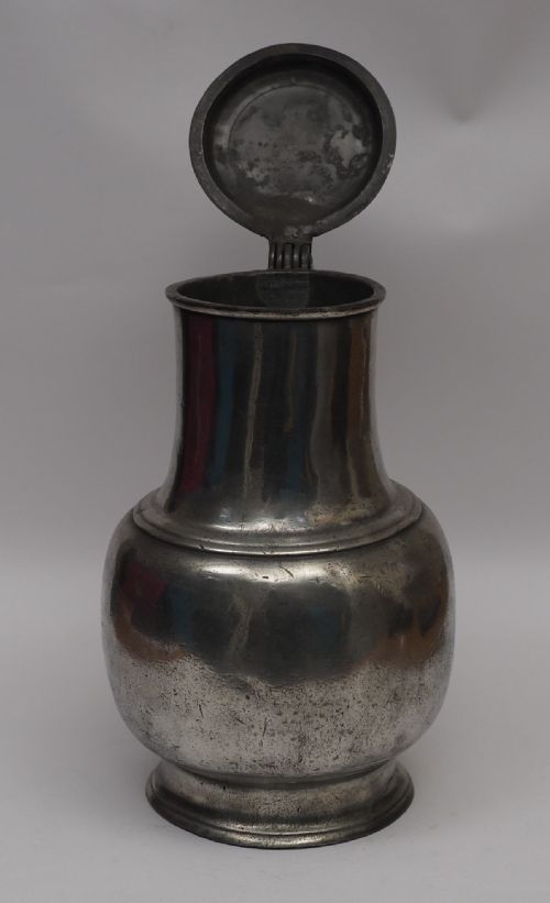 ANTIQUE DUTCH PEWTER ANGEL FLAGON MAASTRICHT CIRCA 1720 - ADDITIONAL PHOTO 4