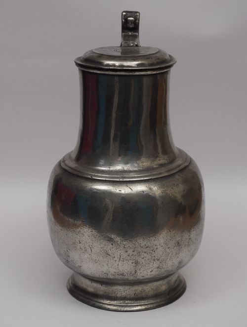 ANTIQUE DUTCH PEWTER ANGEL FLAGON MAASTRICHT CIRCA 1720 - ADDITIONAL PHOTO 5