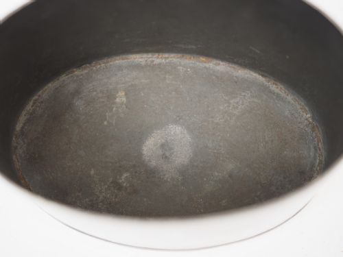 ANTIQUE ENGLISH PEWTER OVAL TOBACCO JAR WITH PRESSER CIRCA 1780 - ADDITIONAL PHOTO 6
