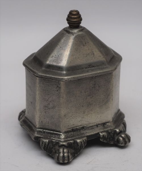 ANTIQUE ENGLISH PEWTER OCTAGONAL TOBACCO JAR CIRCA 1780 - ADDITIONAL PHOTO 3