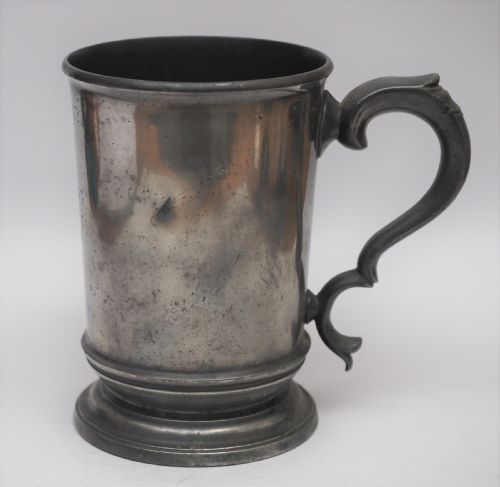 antique english pewter 1 pint measure james grimes of london 1851 1883 - CATEGORY: ANTIQUE METAL - DATED 1870
