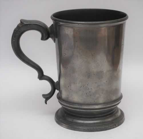 ANTIQUE ENGLISH PEWTER 1 PINT MEASURE JAMES GRIMES OF LONDON 1851 1883 - ADDITIONAL PHOTO 3