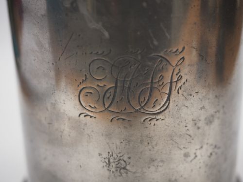 ANTIQUE ENGLISH PEWTER 1 PINT MEASURE JAMES GRIMES OF LONDON 1851 1883 - ADDITIONAL PHOTO 6