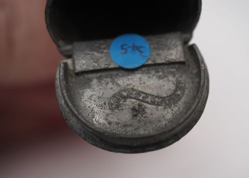 ANTIQUE ENGLISH PEWTER SNUFF BOX OF HORN SHAPE R CONSTANTINE 17921830 - ADDITIONAL PHOTO 6