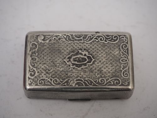ANTIQUE ENGLISH PEWTER POCKET SNUFF OR TOBACCO BOX CIRCA 1840 - ADDITIONAL PHOTO 3