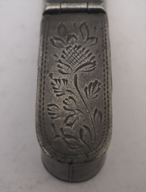ANTIQUE ENGLISH PEWTER LADIES SHOE SNUFF BOX CIRCA 1840 - ADDITIONAL PHOTO 2