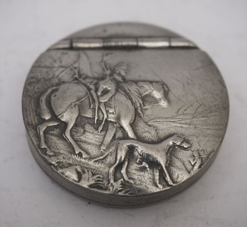 ENGLISH PEWTER POCKET SNUFF OR TOBACCO BOX JAMES DIXON CIRCA 1930 - ADDITIONAL PHOTO 1
