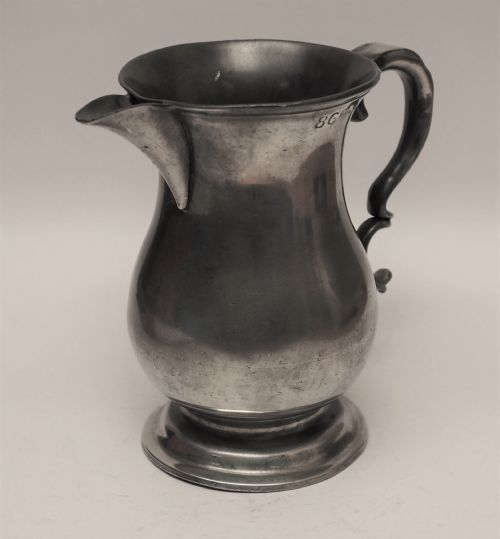 ANTIQUE SCOTTISH PEWTER 1 QUART SPOUTED MEASURE R GALBRAITH 182972 - ADDITIONAL PHOTO 2