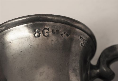 ANTIQUE SCOTTISH PEWTER 1 QUART SPOUTED MEASURE R GALBRAITH 182972 - ADDITIONAL PHOTO 6