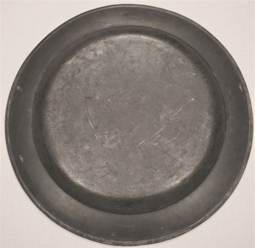 ANTIQUE ENGLISH PEWTER 22IN PLAIN RIM CHARGER S DUNCOMB 17451767 - ADDITIONAL PHOTO 4