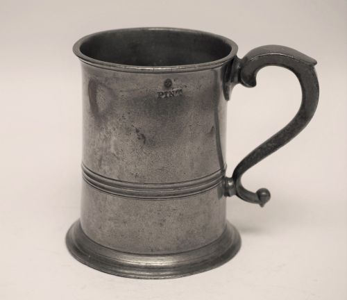 antique scottish pewter 1 pint measure by j moyes edinburgh 1851 1891 - CATEGORY: ANTIQUE METAL - DATED 19TH CENTURY