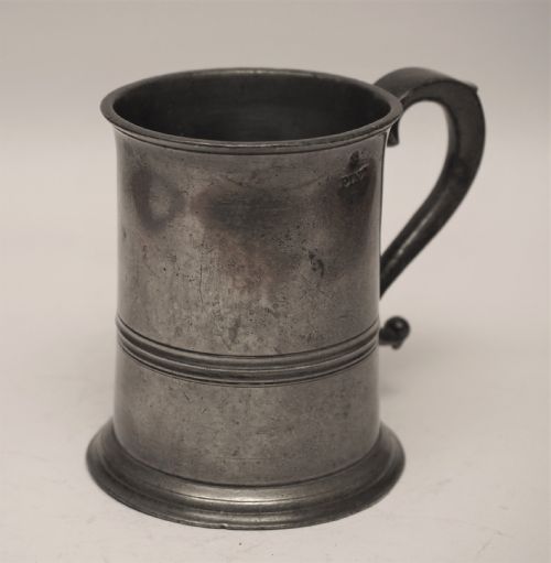 ANTIQUE SCOTTISH PEWTER 1 PINT MEASURE BY J MOYES EDINBURGH 1851 1891 - ADDITIONAL PHOTO 2