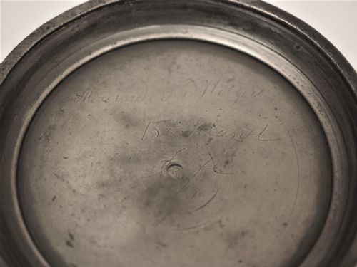 ANTIQUE SCOTTISH PEWTER 1 PINT MEASURE BY J MOYES EDINBURGH 1851 1891 - ADDITIONAL PHOTO 9