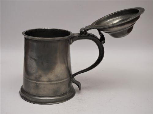 ANTIQUE ENGLISH PEWTER 1 QUART OEWS TANKARD BY THOMAS BANKES 1706 1724 - ADDITIONAL PHOTO 4