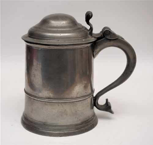 Antique English Pewter Tankard by Richard Going Ii, Bristol 1715 - 1764.