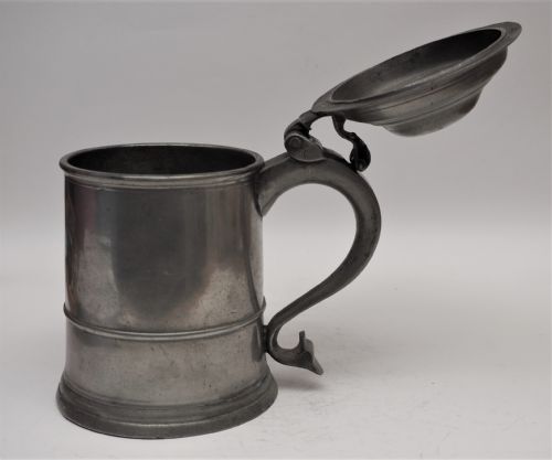 fig 4. ANTIQUE ENGLISH PEWTER TANKARD BY RICHARD GOING II, BRISTOL 1715 - 1764.