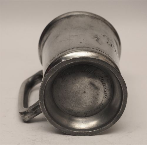 ANTIQUE ENGLISH PEWTER 1 PINT MEASURE LORD HIGH ADMIRAL CIRCA 1890 - ADDITIONAL PHOTO 5