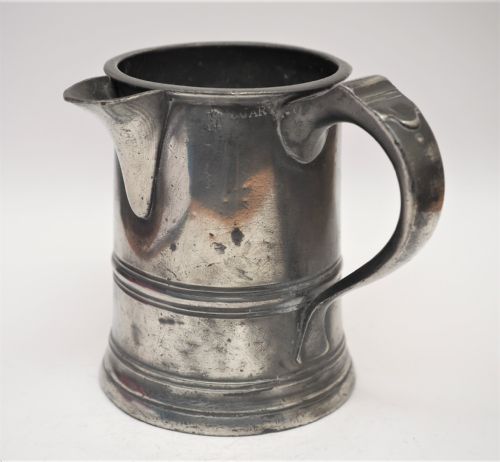 antique english pewter 1 quart spouted measure w r loftus 1856 1887 - CATEGORY: ANTIQUE METAL - DATED 1880