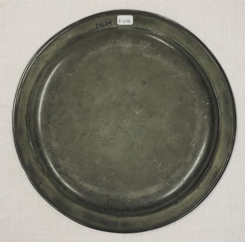 ENGLISH PEWTER 17TH CENTURY NARROW RIM 8IN PLATE VERY WELL MARKED CIRCA 1680 - ADDITIONAL PHOTO 1