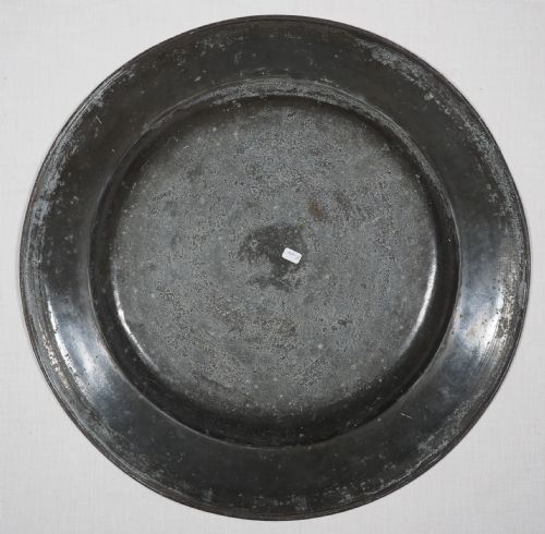 ANTIQUE ENGLISH PEWTER 17 38IN MULTIPLE REEDED DISH BY JOHN WHITAKER 1676 - ADDITIONAL PHOTO 5