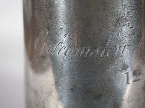 ANTIQUE ENGLISH PEWTER 1 QUART MEASURE THOMAS TOWNSEND COMPTON 18021814 'GILCOMSTON BREWERY' ABERDEEN - ADDITIONAL PHOTO 7