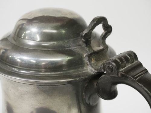 ANTIQUE ENGLISH PEWTER 1 QUART DOME LID TANKARD BY ROBERT BUSH BRISTOL 1755 1800 - ADDITIONAL PHOTO 6