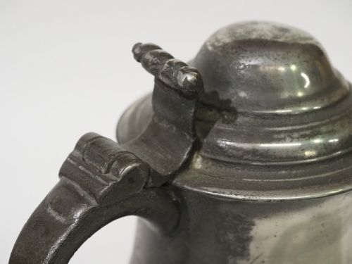 ANTIQUE ENGLISH PEWTER 1 PINT DOME LID TANKARD BURGUM CATCOTT OF BRISTOL 1765 1779 - ADDITIONAL PHOTO 4