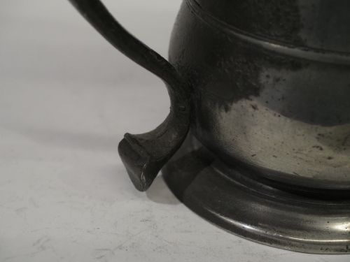 ANTIQUE ENGLISH PEWTER 1 PINT DOME LID TANKARD BURGUM CATCOTT OF BRISTOL 1765 1779 - ADDITIONAL PHOTO 5
