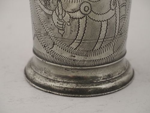 ANTIQUE DUTCH PEWTER WILLIAM MARY PORTRAIT BEAKER CIRCA 1689 - ADDITIONAL PHOTO 7