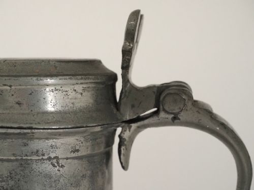 ANTIQUE ENGLISH PEWTER CHURCH FLAGON BY JOHN WEBBER I OF BARNSTAPLE DEVON 1662 1703 - ADDITIONAL PHOTO 3